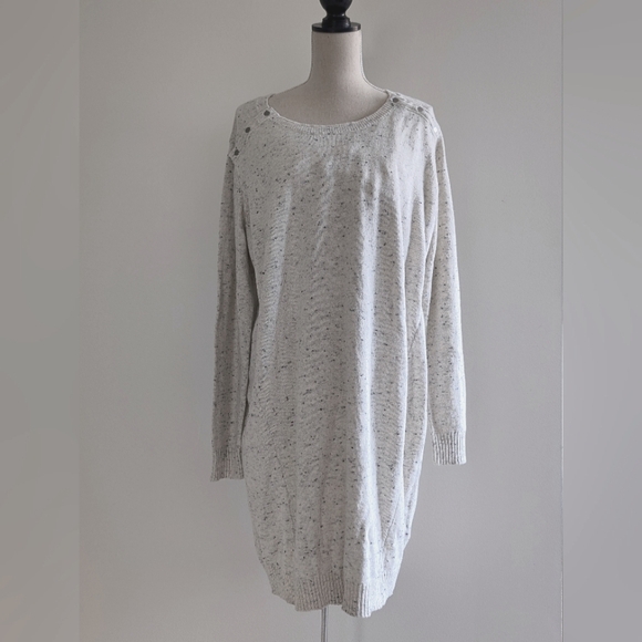 NWT XL Seraphine Fonda Cream Cotton Blend Maternity & Nursing Sweater Dress - Picture 2 of 15